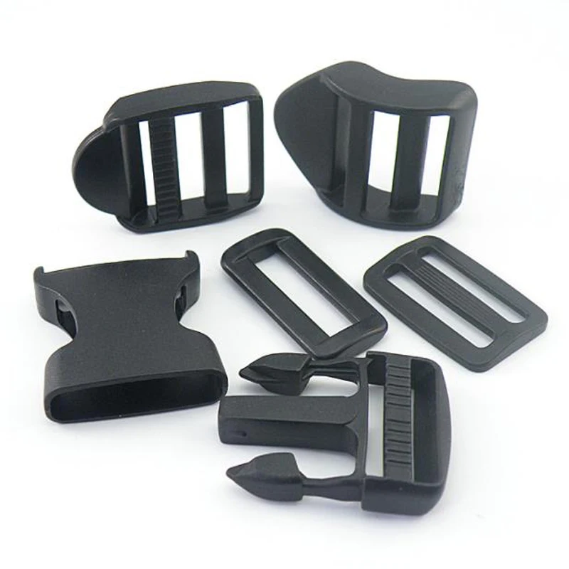 

10pcs Nylon Buckle 20mm/25mm/32mm/38mm/50mm Adjustable Belt Buckles Dual/Tri Buckles for Bags Webbing Belt Suitcase Accessories