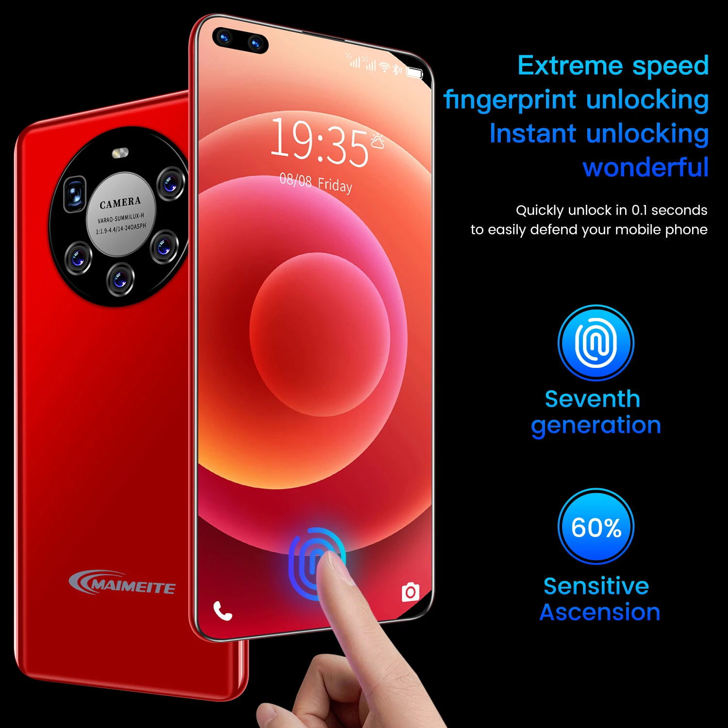 

Mate46 Pro 6,3 " Full HD Screen12 + 512 Android 10,0 32 + 48MP 5600 /, 5G
