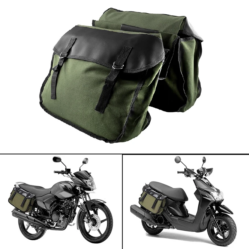 Седельные сумки для мотоцикла, Panniers для Honda Yamaha Suzuki Sportster Kawaski, седельная сумка для скутера мотоцикла, зеленая от AliExpress WW
