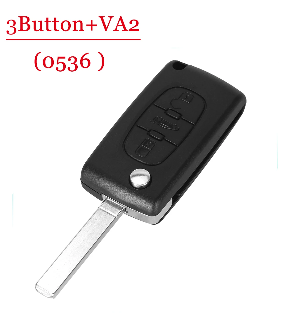 XNRKEY чехол для выкидного ключа с 3 кнопками лезвием VA2 Peugeot 306 407 807 Partner Citroen C2 C3 C4 C6