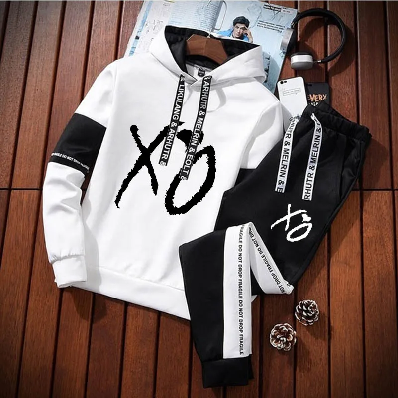 

Men's Long Sleeve Suit Spring and Autumn Korean Hooded Casual Handsome Sportswear Jacket