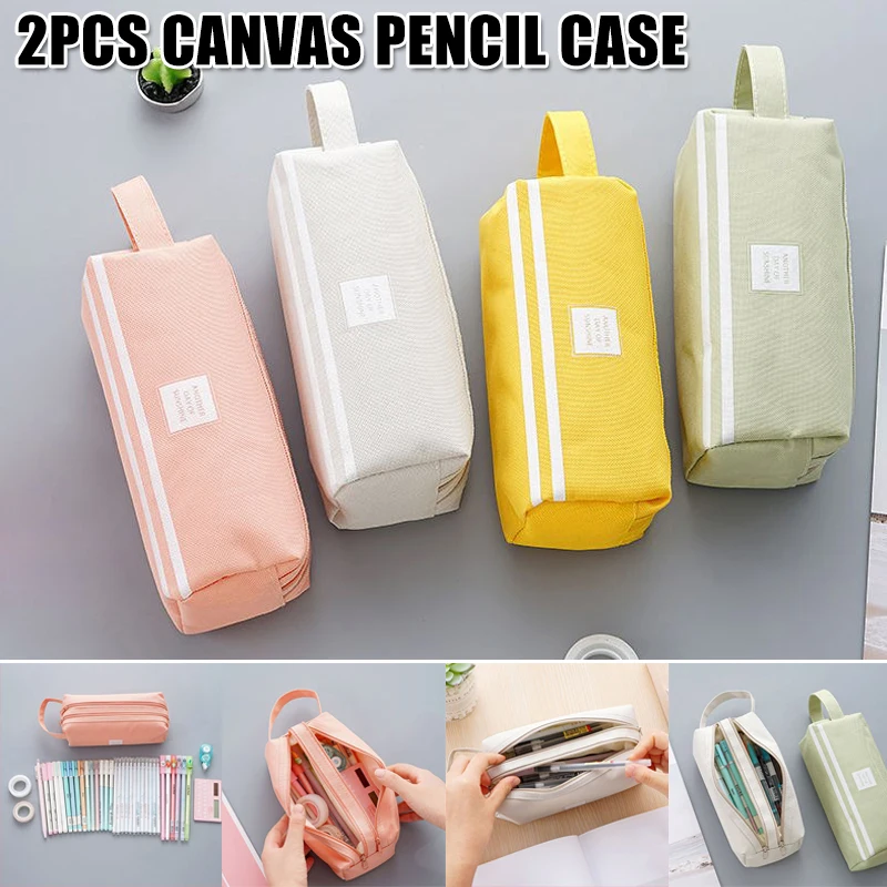 

Pencil Case Large Capacity Student Stationery Pouch Pen Bag with Double Zipper Closure Office Organizer Stationery Bag N