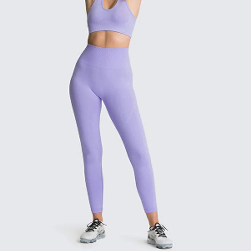 

New Arrival Women Seamless Yoga Pants High Waist Solid Color Breathable Quick Dry Tight Trousers Fitness Workout Sports Leggings