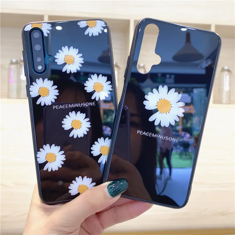 Ремешок и чехол для VIVO X30 X27 X23 Pro x21s x21i x21 ud Peaceminusone Daisy модный жесткий стеклянный