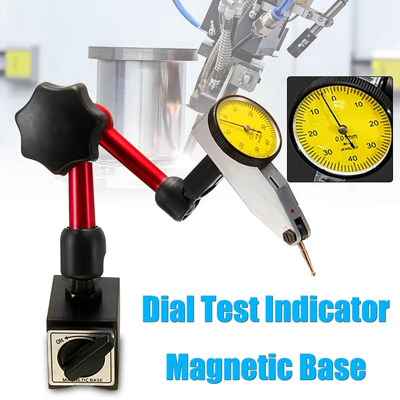 

HOT-Universal Waterproof Lever Indicator Dial 0.01mm High Precision Dial Indicator with Flexible Magnetic Metal Base