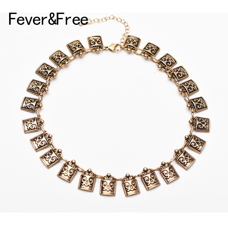 Женское этническое колье чокер Fever & Free готическое панк ожерелье с символом