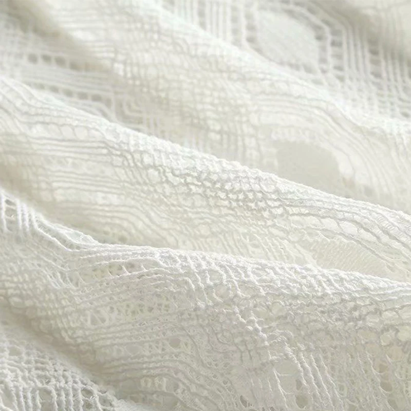 Повседневная Офисная Женская белая блузка кружевной топ без рукавов с круглым