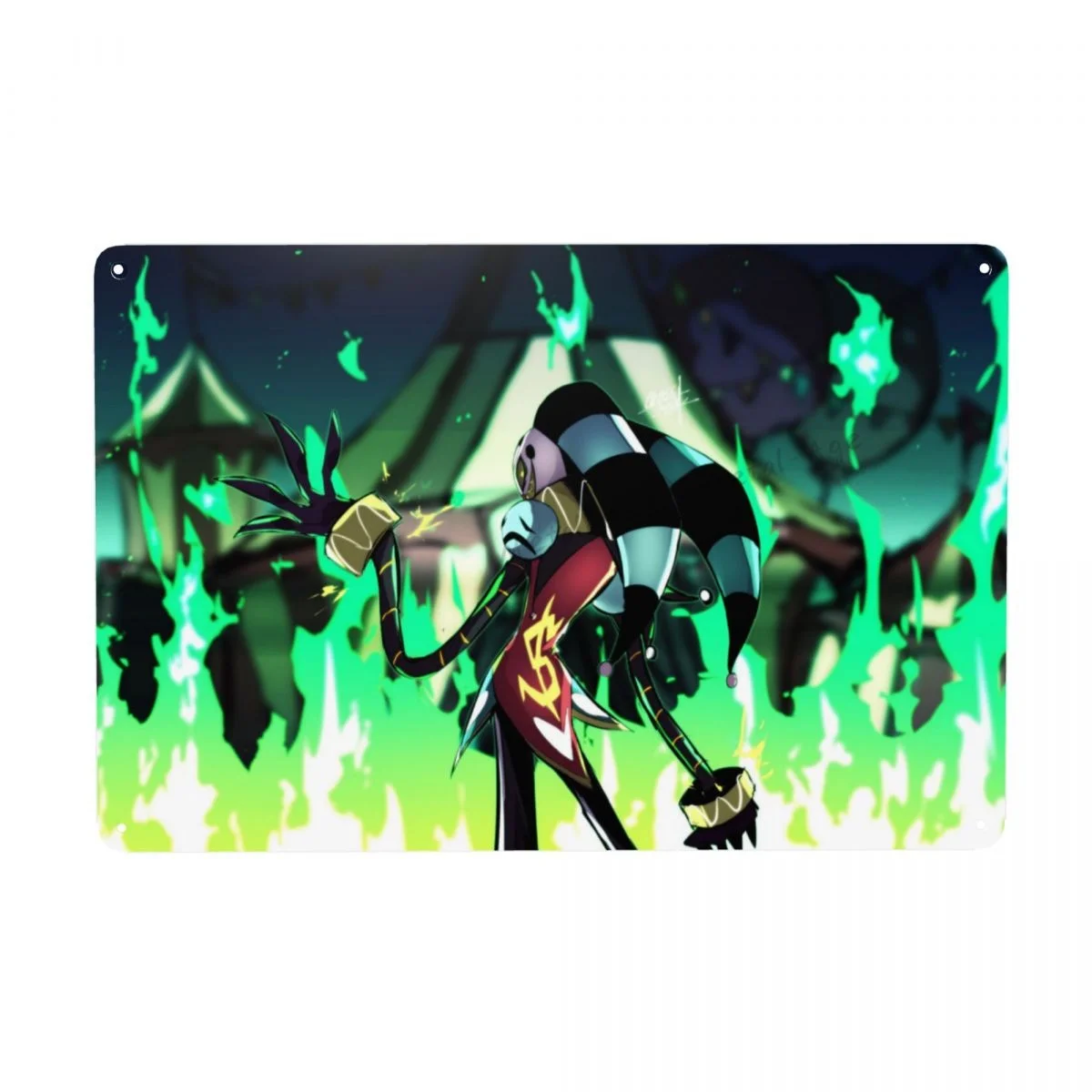 

Задние металлические жестяные знаки Helluva Boss Blitzo для взрослых анимация железная тарелка живопись для дома бара декор комнаты настенное иску...