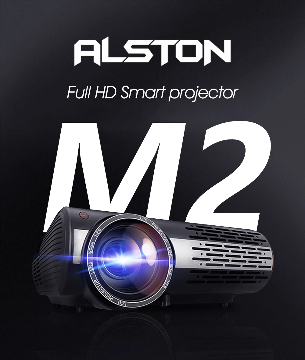 ALSTON M2/M2W FULL HD 1080P светодиодный проектор домашний мультимедийный проектор на выбор Android Версия wifi HDMI USB VGA Bluetooth с подарком