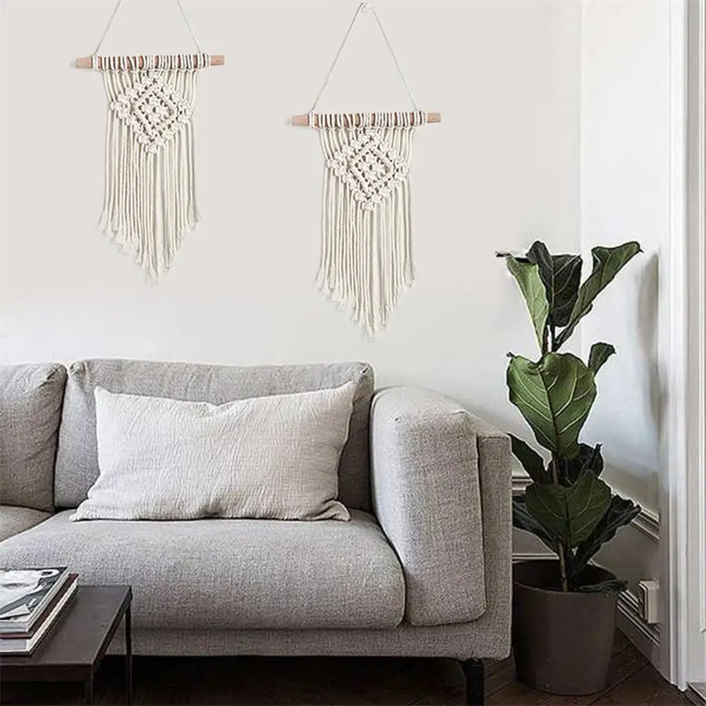 

Boho Wall Hanging Handwoven Tassel Tapestry Decorative Wall Hanging Perfect Ornament for Weddings Living Room Bedroom Decoration