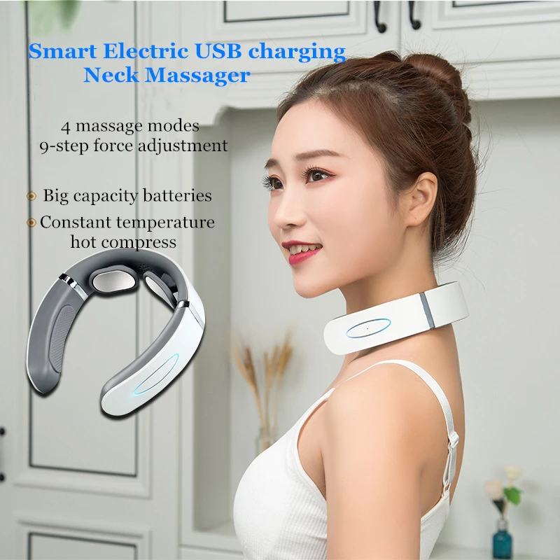 

Smart Neck and Shoulder Pulse Massager Kneading Heating Cervical Vertebra Relax Pain Relief Wireless Electric Massage Machine