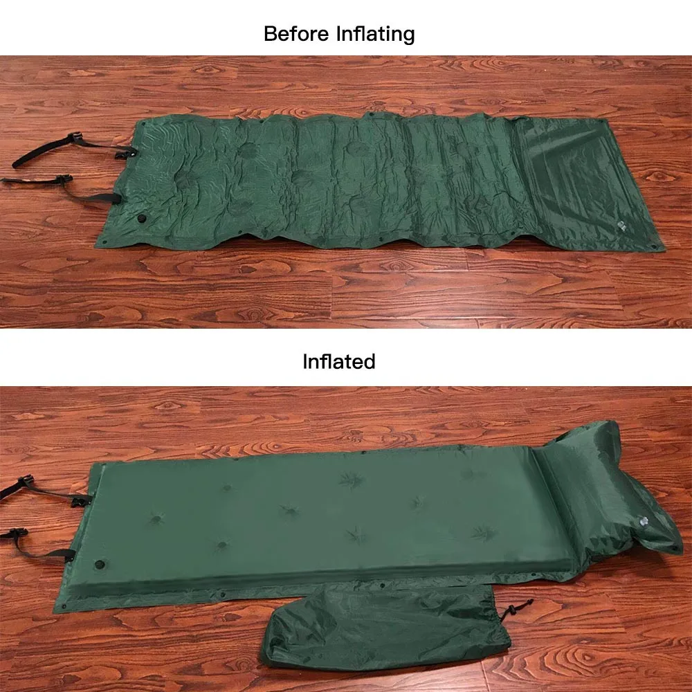 

TOMSHOO Outdoor Camping Thick Automatic Inflatable Mattress Self-Inflating Tent Mat Picnic Mat with Pillow