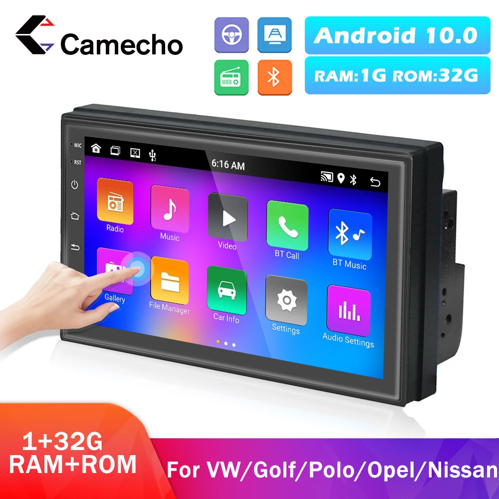 

Camecho 2Din 1 + 32G Android 7. 0 7 ''автомобильное стерео радио GPS Nivagation MP5 мультимедийный плеер для Volkswagen/Nissan/Toyota/Универсальный
