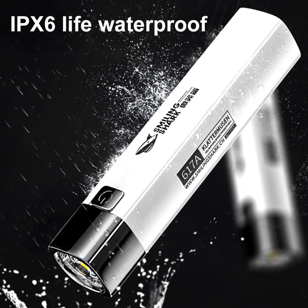 

SMILING SHARK LED Flashlight USB Rechargable 3 Modes Waterproof Torch Portable Charge Pal Lamp for Home Camping lanterna led