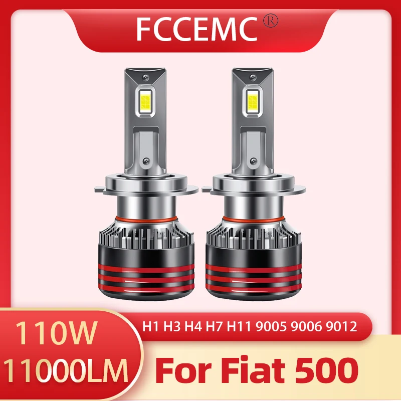 

6000K LED Car Bulb H1 H3 H4 H7 H11 9005 9006 9012 High/Low Beam 11000LM Fog Light For Fiat 500 Auto Lamp 110W Canbus Car Light