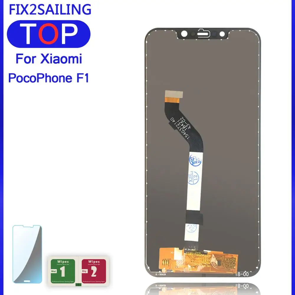 100% Новый оригинальный + рамка 10 точек для 6 18 &quotXiaomi poco F1 ЖК дисплей сенсорный экран