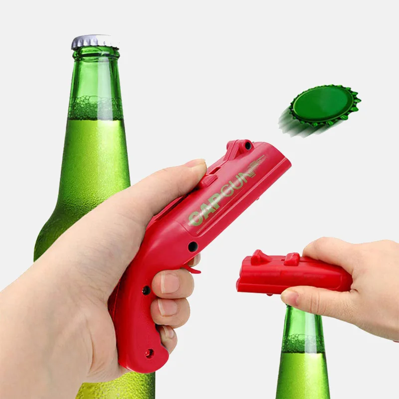 

Creative Portable Beer Opener Cap Gun Bottle Opener Beer Bottles Open Capgun Drink Opening Shooter Bar Outdoor Celebration Tools