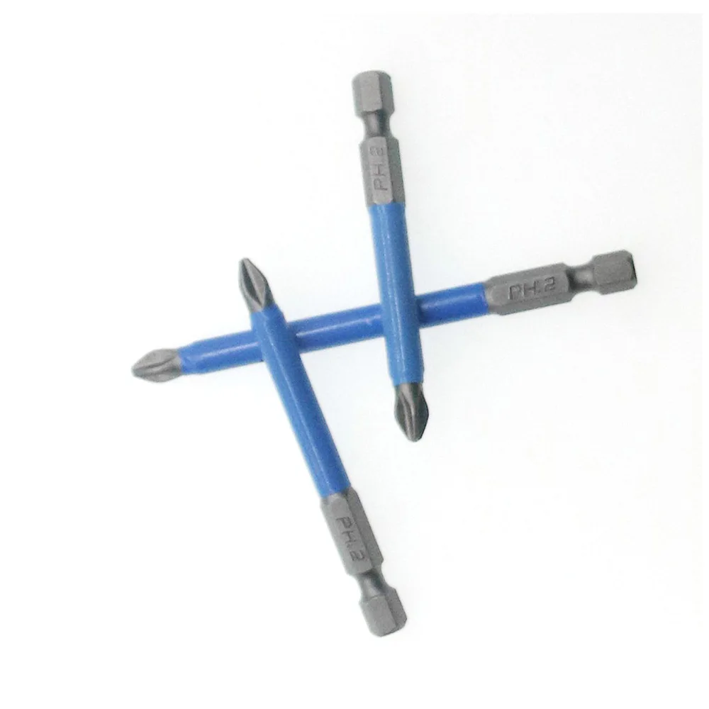 10 шт./компл. Магнитная отвертка 90/70/65 мм S2 Steel PH2 электрические отвертки 6 35 (1/4 дюйма)