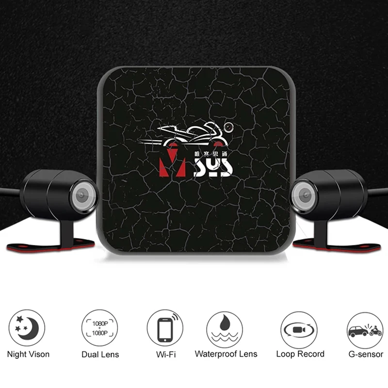 للبيع VSYS المزدوج دراجة نارية عمل كاميرا مسجل DVR الجبهة والخلفية عرض مقاوم للماء دراجة نارية داش كام الأسود للرؤية الليلية صندوق D6L/D6RL