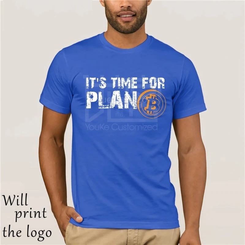 Time to plan bitcoin BTC crypto футболка с коротким рукавом на заказ ПП хлопок crewneck Мужская