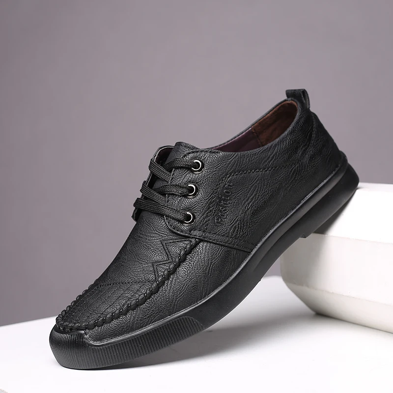 

Men's Leather Shoes Fashion Trend Hand Stitched Oxford Shoes Classic Business Casual Lace-up Shoes British Men Low-top Shoes