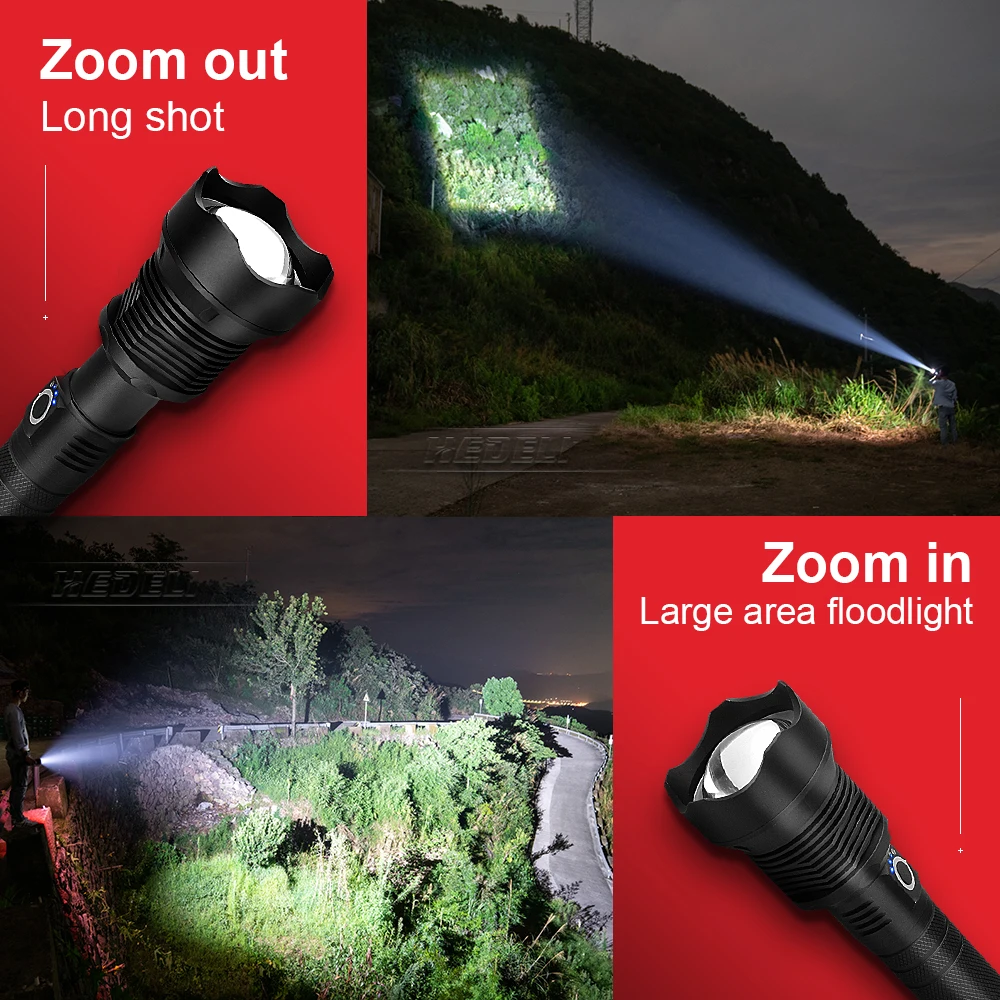 

400000 lumens XLamp xhp90.2 most powerful led flashlight 18650 26650 rechargeable usb flash light torch cree xhp70 xhp50 lantern