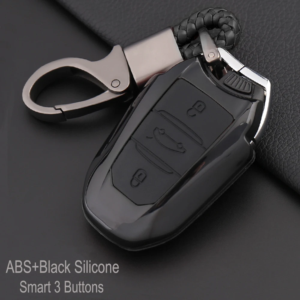 3 кнопки карбоновый цвет умный чехол для ключей Citroen C4 CACTUS C5 C3 C4L Peugeot 308 408 508 2008 3008 4008