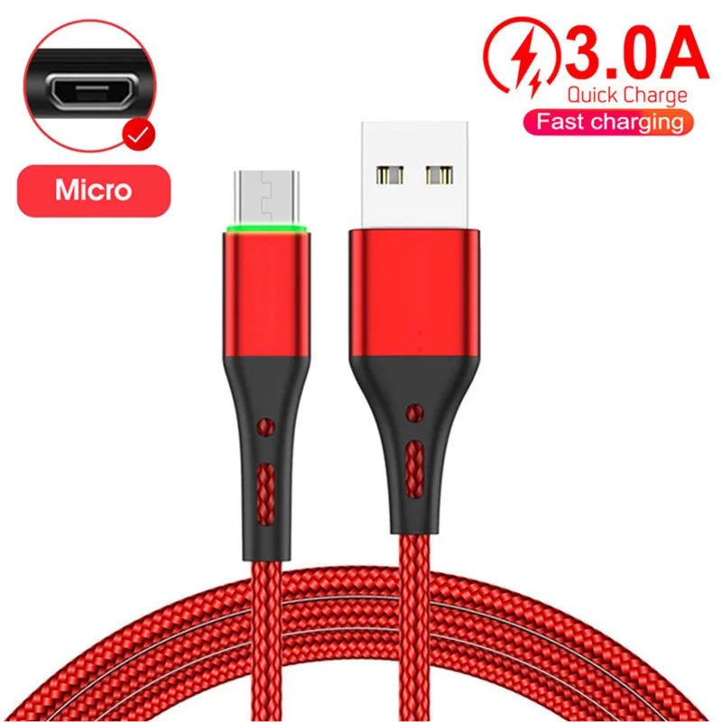 Кабель Micro usb для быстрой зарядки 2 м Huawei Y6p Y7p Y5p Y5 2018 Y7 Y9 2019 Honor 9a 9c 8c 7a|Кабели