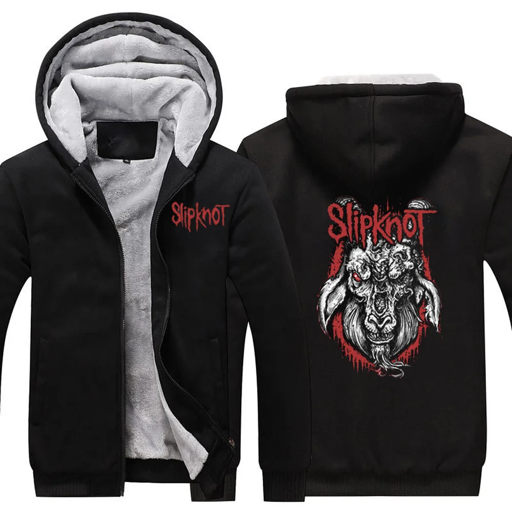 Newest Zipper Slipknot Thickened Hoodie For Men Winter Warmth | Мужская одежда