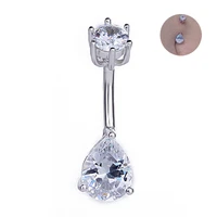 925 sterling silver navel piercing cubic zircon belly button ring for women body jewelry