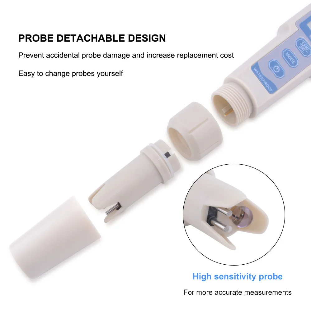 4 en 1 PH/TDS/CE/temperatura medidor impermeable medidor de PH calidad del agua del medidor de PH tester para piscinas de agua potable de acuarios, 40%