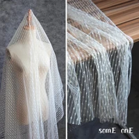 stripe mesh tulle lace fabric plum blossom pattern diy patchwork bazin riche veil doll decor dress designer fabric 50150cm