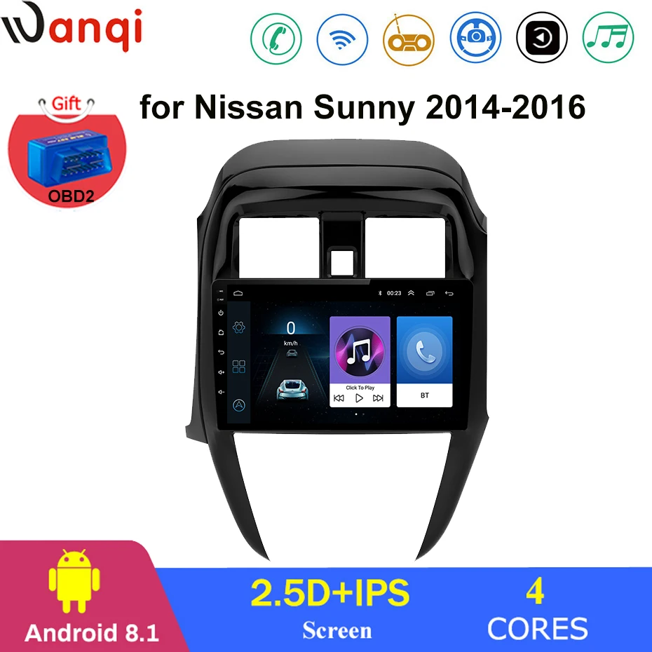 Для Nissan Sunny 2014 2016 автомобильный Радио Мультимедиа Видео плеер навигация gps Android 8 1