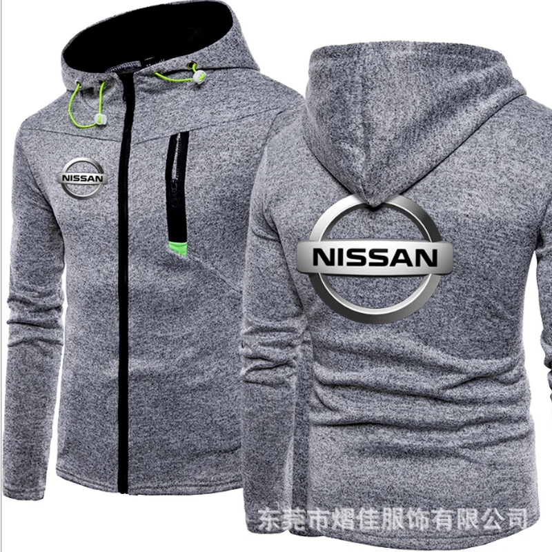 

2020 Модные мужские зимние осенние мужские мотоциклетные толстовки NISSAN хлопковые повседневные мужские пальто на молнии с капюшоном мотоцикл...