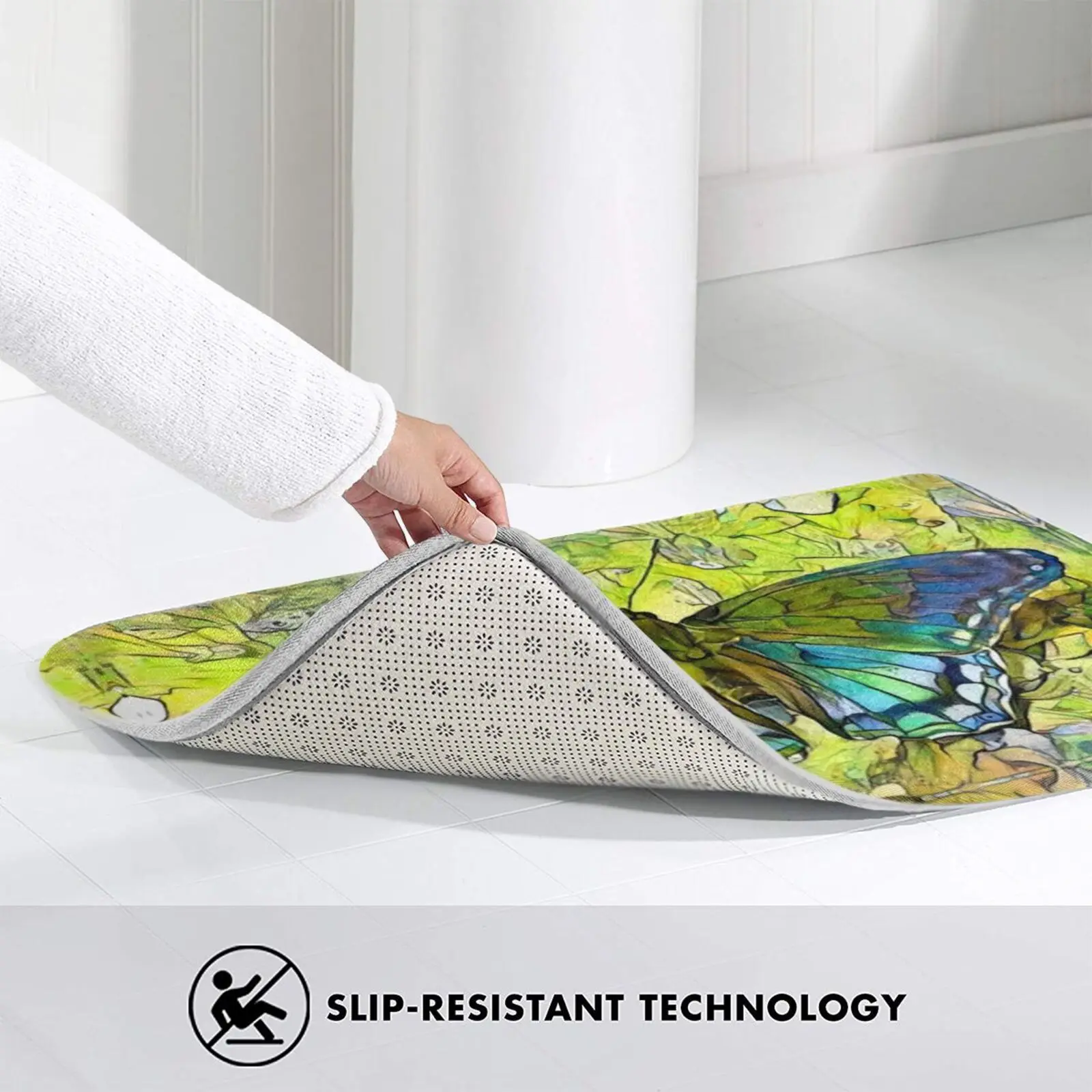 

If Flew Green Carpet Mat Rug Cushion Butterflies Green Blue Yellow Abstract Papilio Glaucus Animal Wildlife Tiger