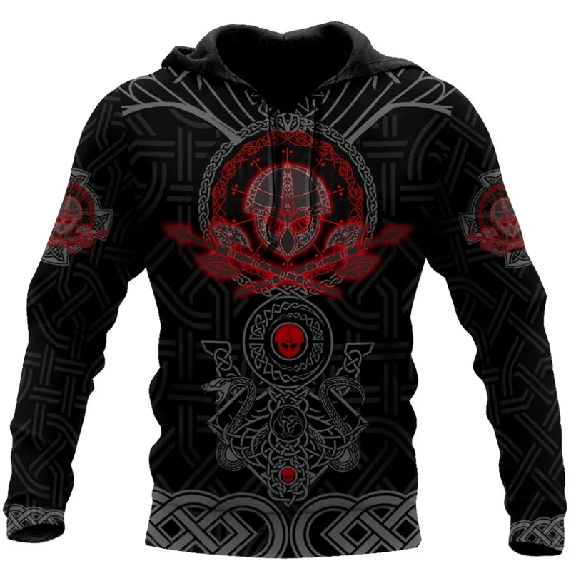 

Viking Warrior Tattoo 3D Full Print Fashion Long Sleeve Hoodie Men's Hooded Sweatshirt Unisex Zipper Pullover Casual Sweatshirt