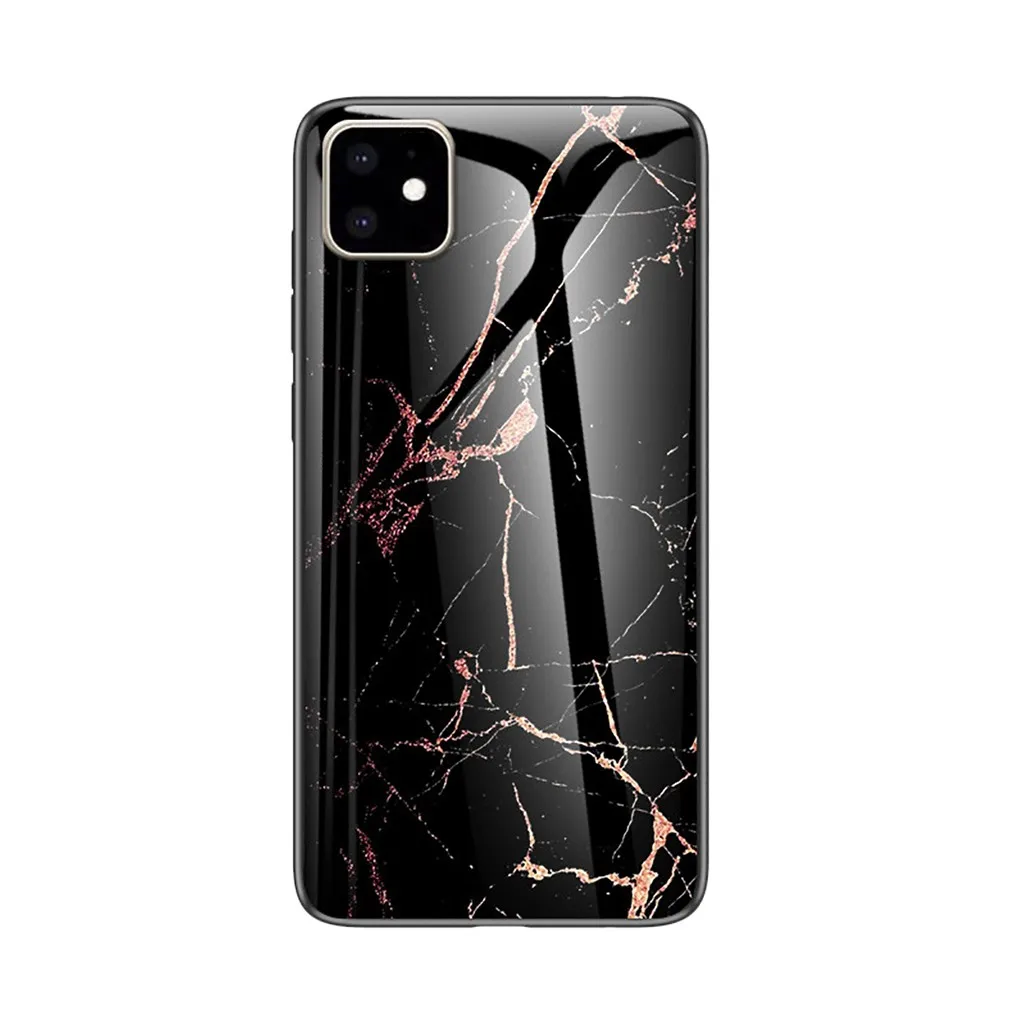 Чехол Carprie из витражного стекла для iPhone 11/11 Pro/11 Pro Max глянцевый мраморный мягкий