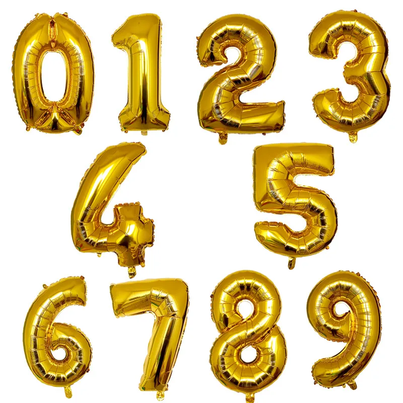

40 inch number balloons Big Rose Gold Silver Black Figure Foil Balloon Wedding Birthday Party Decoration Balloons