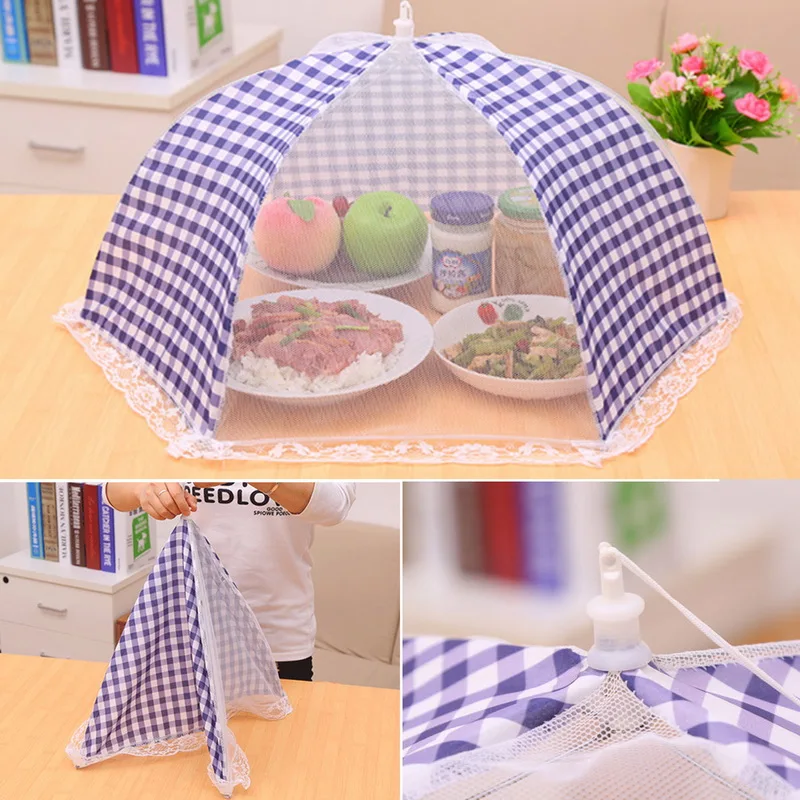 Anti Fly Mosquito Food Dish Cover Kitchen Folded Mesh BBQ Picnic Kitchenware Umbrella Style Tools | Дом и сад