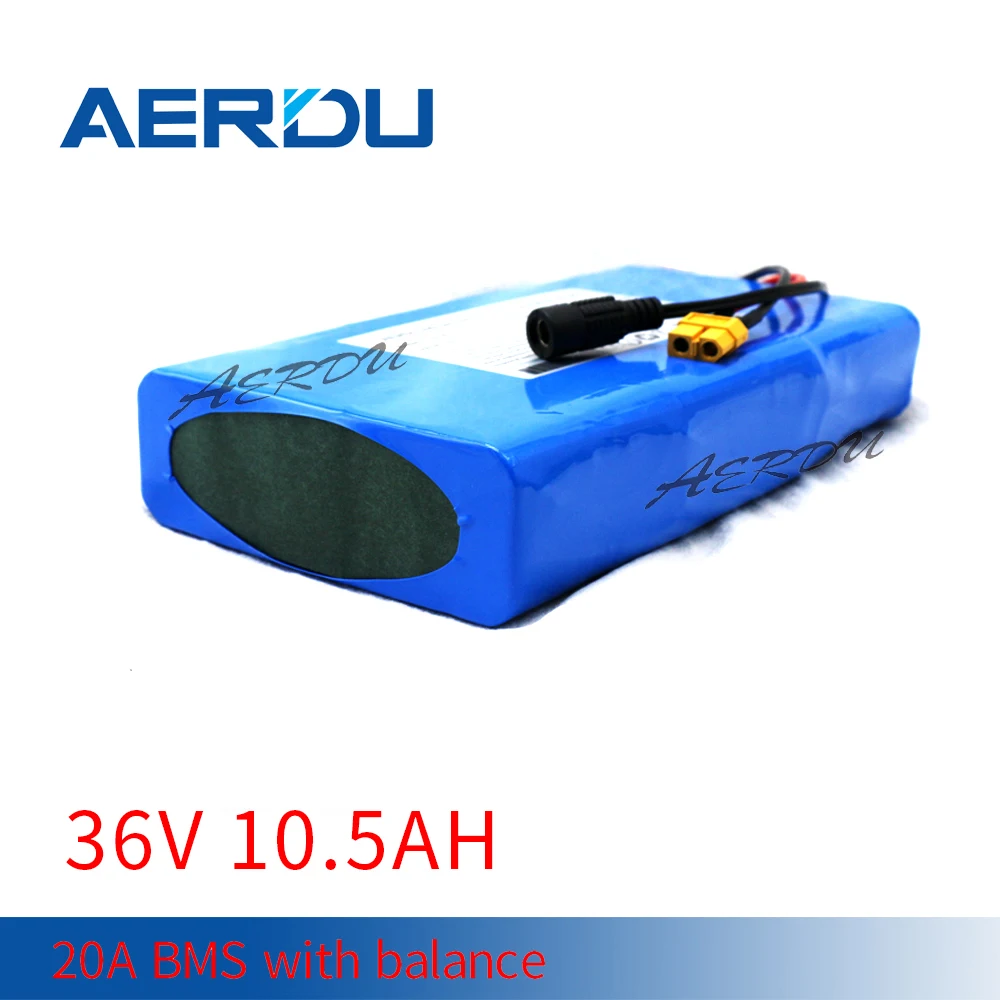 AERDU-Paquete de batería de iones de litio recargable, 36V, 10S3P, 10,5 Ah, 500W, 3500mAh, Cells18650, para carrito de Golf, bicicleta eléctrica, Scooter con BMS