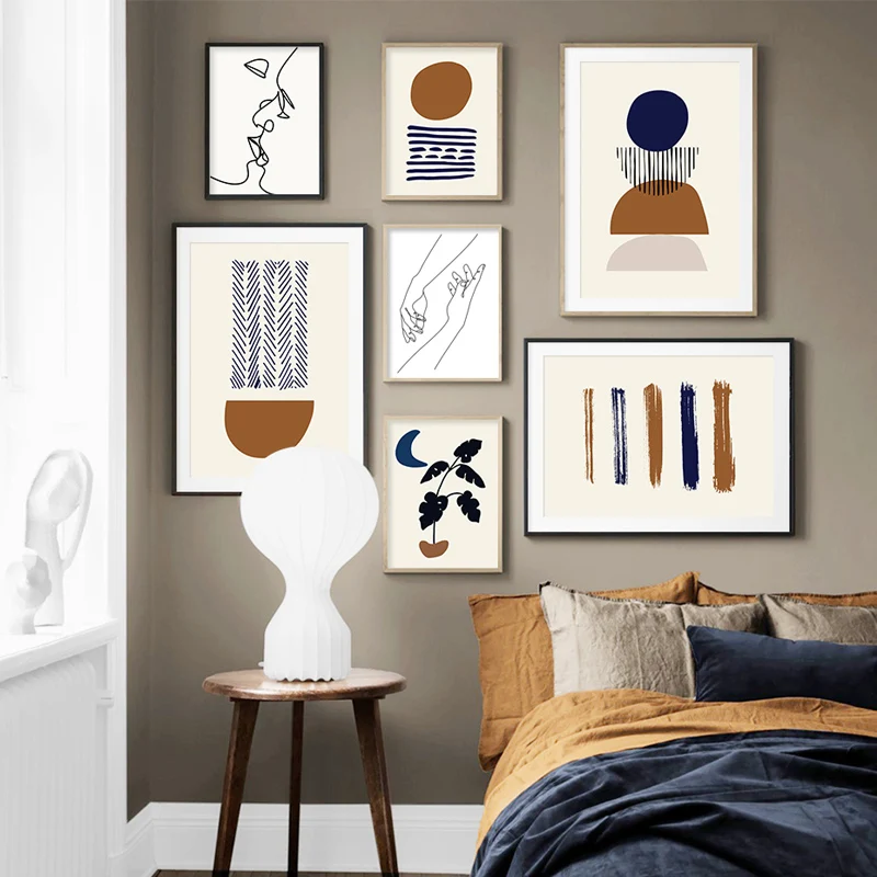 

Abstract Boho Nature Beige Contemporary Rainbow Wall Art Canvas Painting Posters Prints Pictures for Living Room Home Decoration