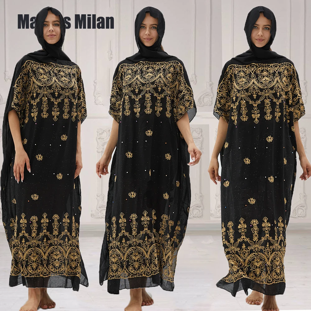 Мусульманское вечернее платье, турецко-Африканская абайя для женщин, кафтан с вышивкой, бисером, PlusBoubou, женская одежда Dejelaba, мусульманская о...