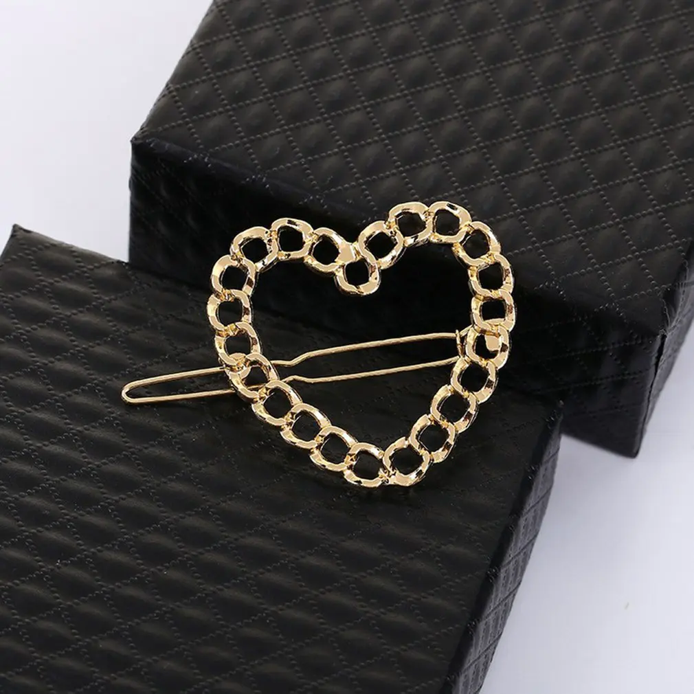 

Korean Hollow Circle Geometric Metal Hair Pin Simple Style Metal Pearl Geometry Combination Elegant Barrette Pearls Hair Clip