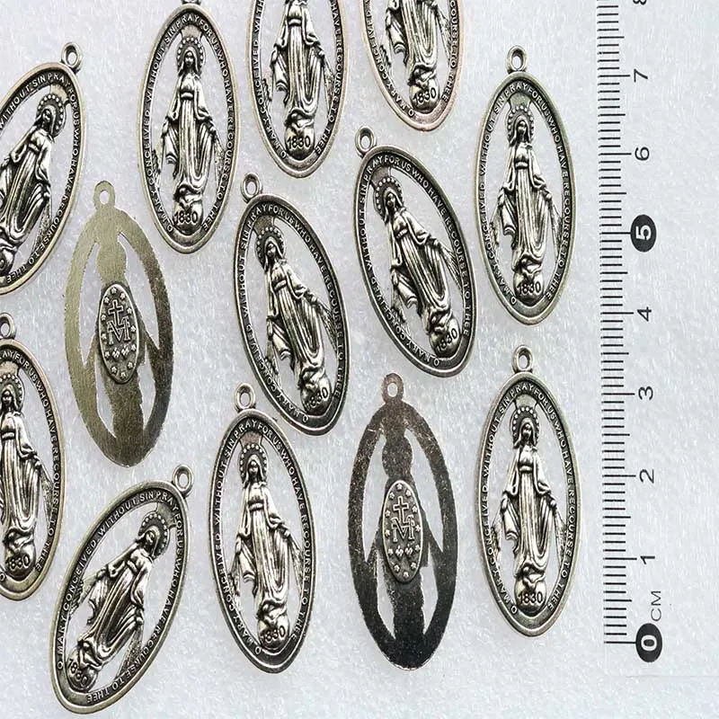 Медальон Дева Мария мини медальон Синяя Католика винтажное ожерелье аксессуары