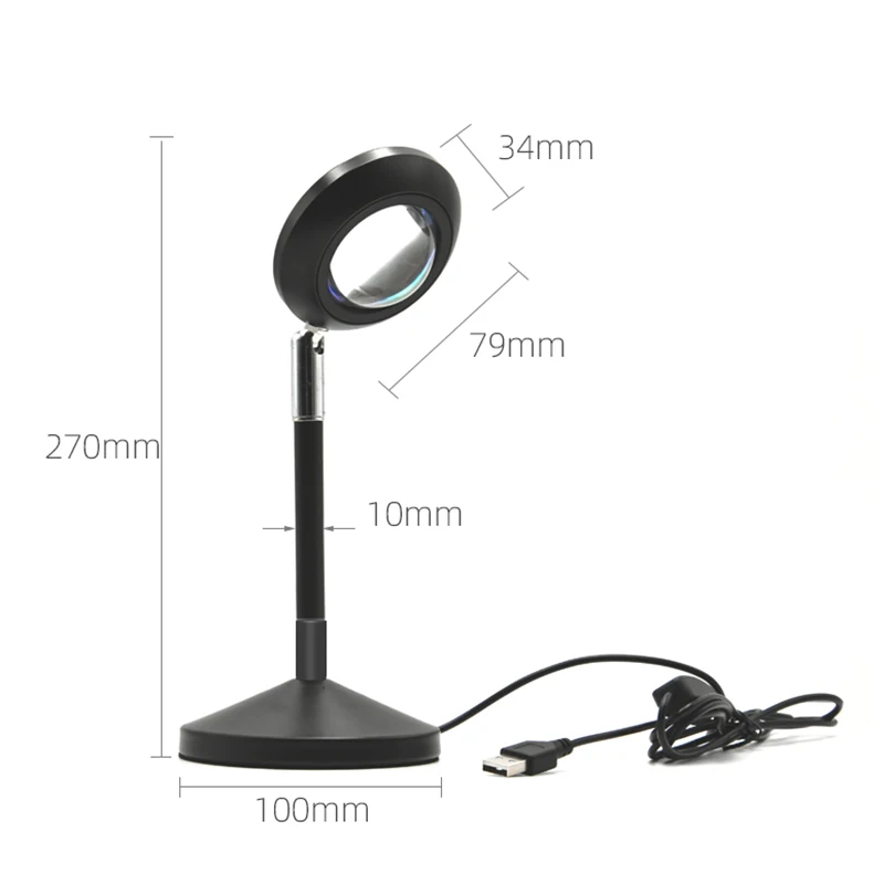

USB Rainbow Sunset Sixteen Colors Projector Led Night Light Desk Lamp For Bedroom Bar Coffee Store Wall Decoration Star Lighting