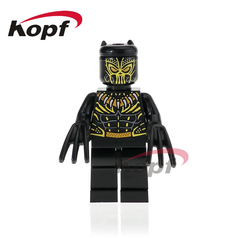 Одиночная фигурки Черная пантера Erik Killmonger Okoye образование Ulysses Klaw Кирпичи Строительные блоки куклы детские игрушки XH 806
