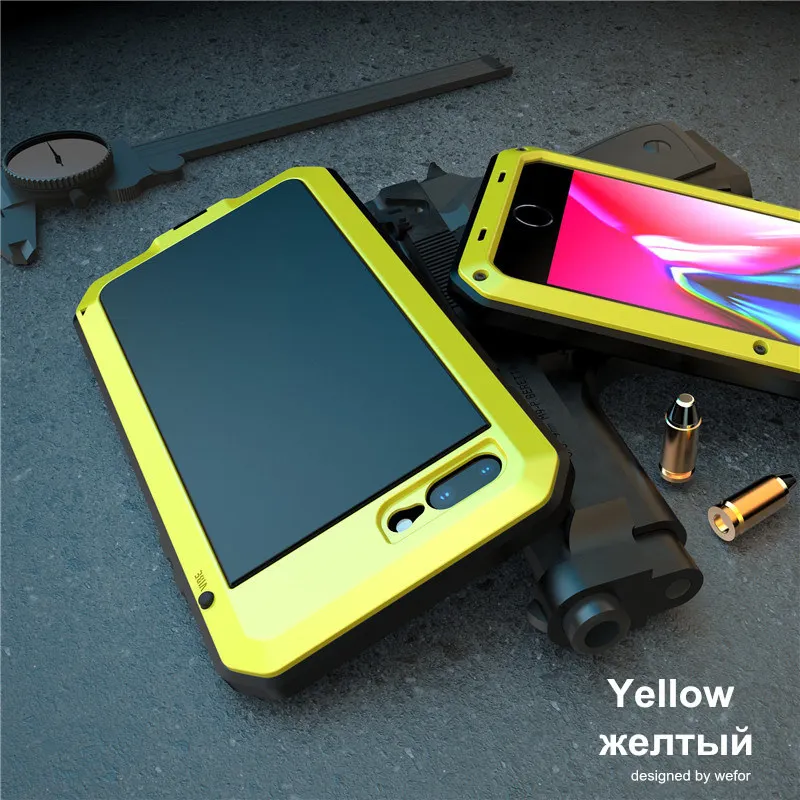 Yellow Роскошный защитный металлический алюминиевый чехол для телефона Doom для iPhone 11, чехол XS MAX XR X 6 6S 7 8 Plus 5S SE 5 5C, противоударный чехол - Цвет: Yellow