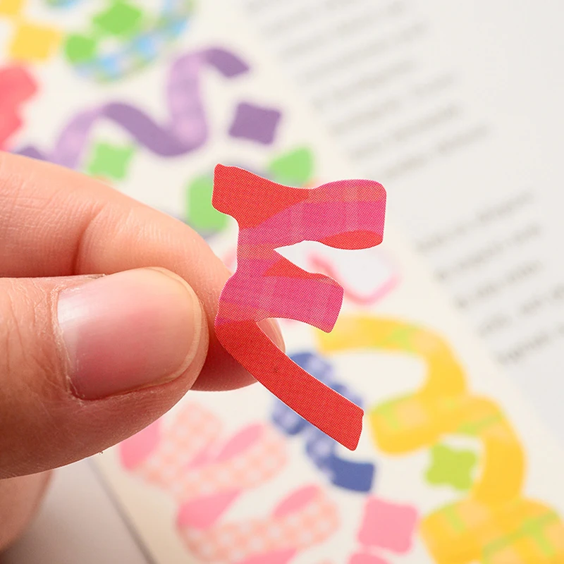 

2 Sheets INS Paper Sticker colorful Scrapbooking Paper Cute Hand Account Sticker Personal Ribbon Stickers Photo Album Decor 2021