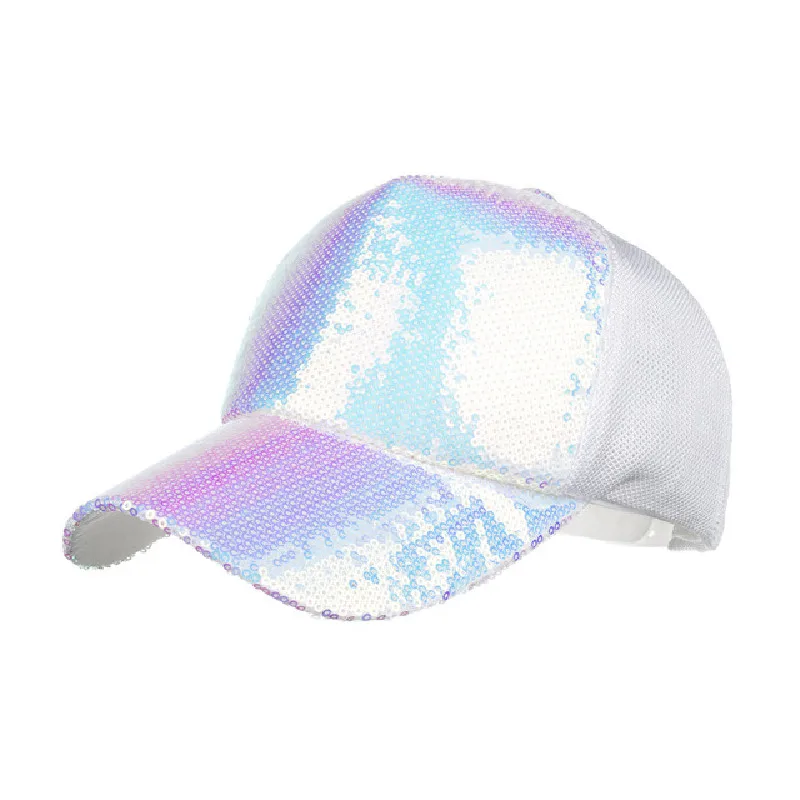 

Бейсболка женская регулируемая в сеточку, повседневная Кепка с блестками, спортивная бейсболка для хвоста, уличная эластичная Кепка в стил...
