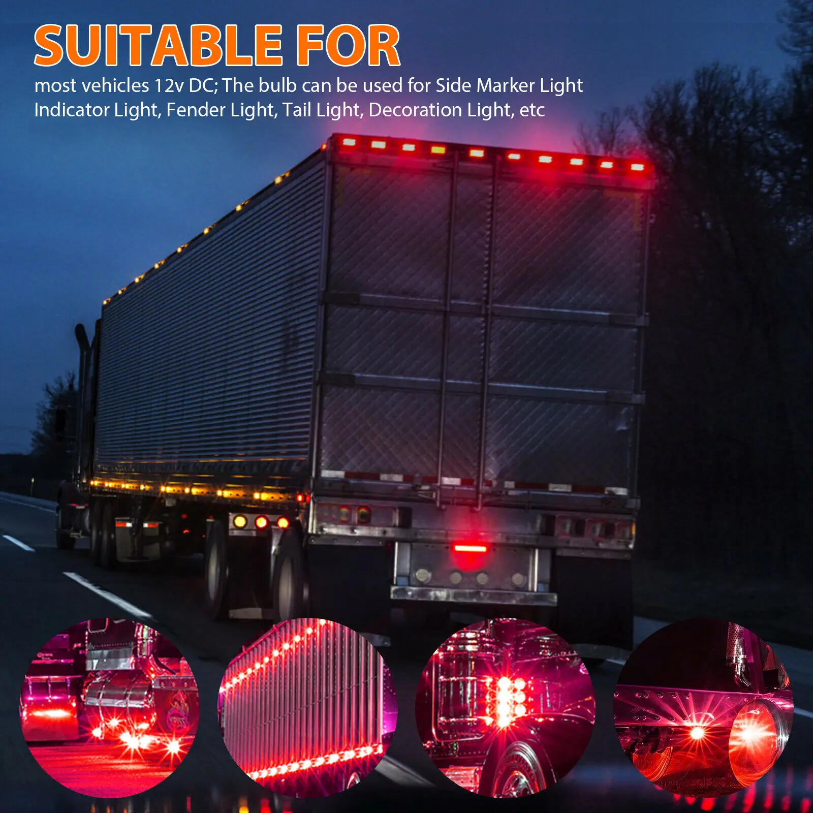 FEEDOPAL 10X 9LED красный боковые габаритные светодиодный индикатор сигнала Хвост